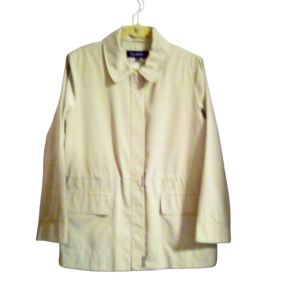 FS Limited Size Large Light Green Khaki Lined Rain Utility Jacket Hidden  Zipper